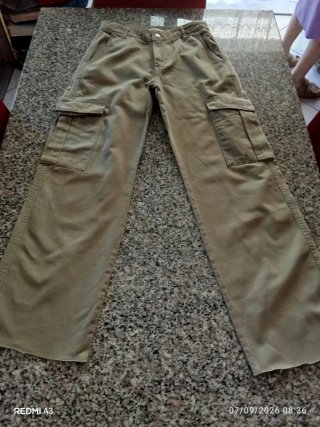 Pantaloni cargo uomo verde oliva