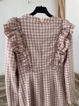 Vestido Vichy Rosa y Blanco SHEIN Talla L
