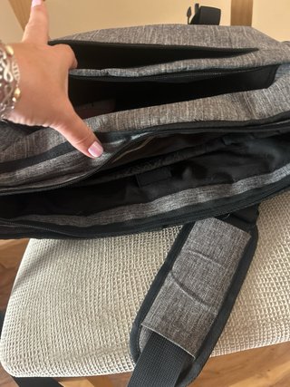 Bolso bandolera grande, ligera para portátil gris