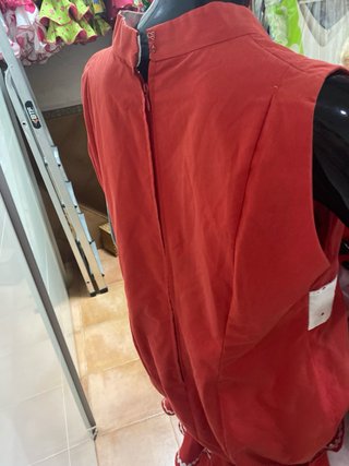 Traje de flamenca rojo con volantes XXL