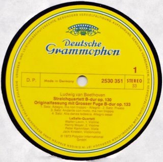 Beethoven - Quartetto Op.130 - LaSalle Quartett LP