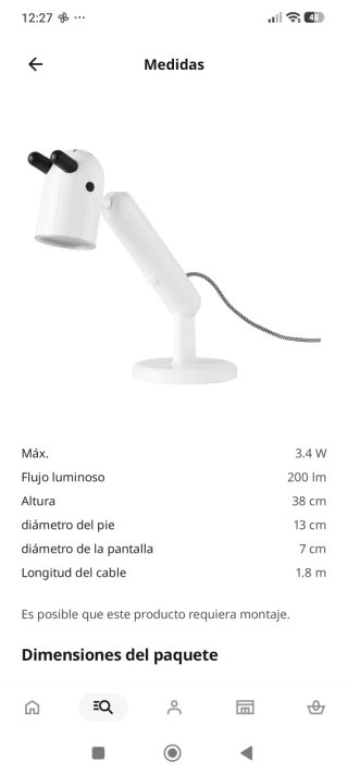 Lámpara Escritorio Krux Ikea