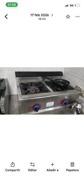 Cocina industrial 2 fogones