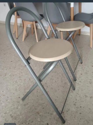 Taburete silla barra cocina beige/gris