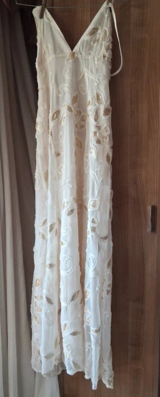 Vestido fiesta champagne L