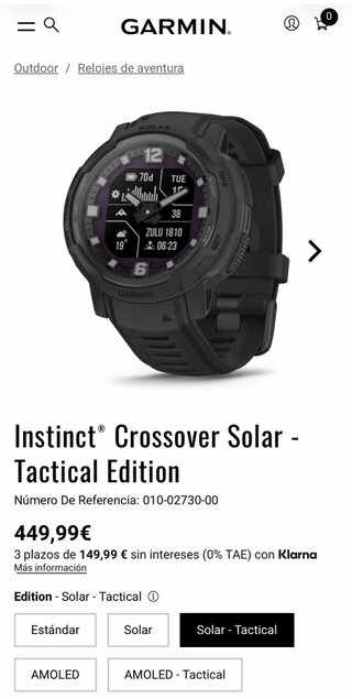 Garmin Instinct Crossover Solar Tactical