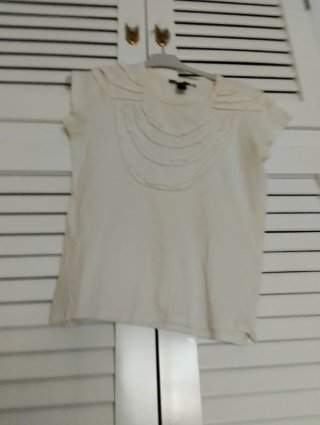 Camiseta Mango Mujer Marfil