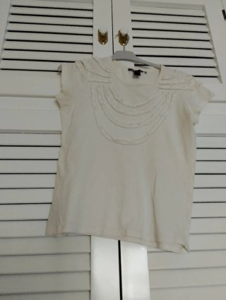 Camiseta Mango Mujer Marfil