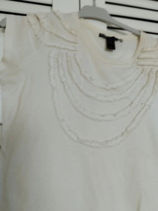 Camiseta Mango Mujer Marfil