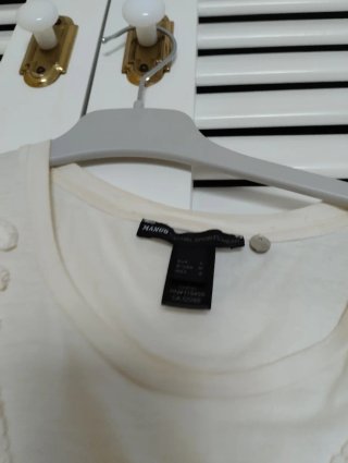 Camiseta Mango Mujer Marfil