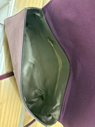 Bolso de hombro piel burdeos y marrón