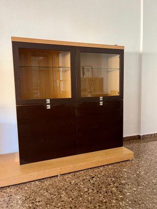 Vitrina de madera y cristal