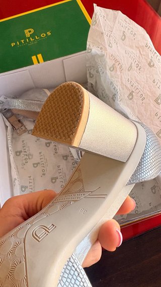 Zapatos Pitillos Piel T38 Plateados