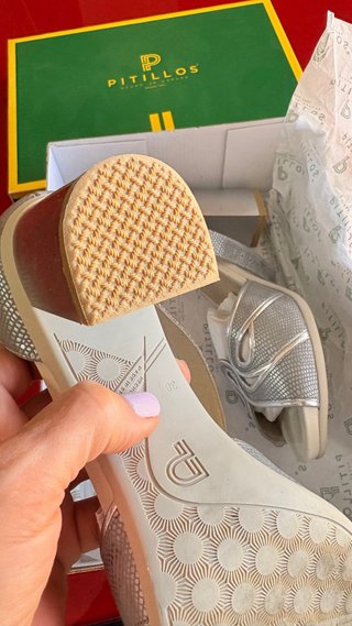 Zapatos Pitillos Piel T38 Plateados
