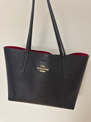 Bolso Tote City Coach CR111 Negro/Rojo