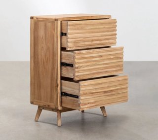 Sklum Cómoda de 3 cajones 70x40 cm madera natural