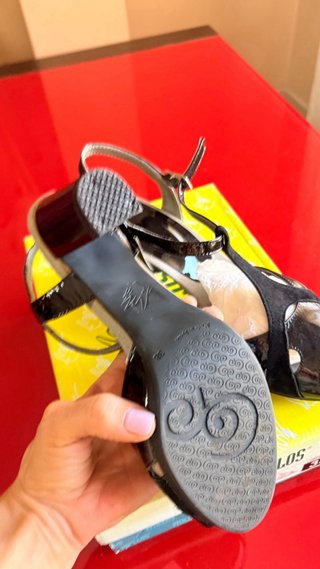 Zapatos Pitillos Negros Piel T38 Tacón Ancho