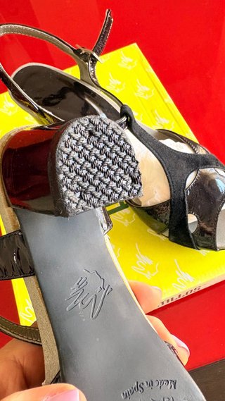 Zapatos Pitillos Negros Piel T38 Tacón Ancho