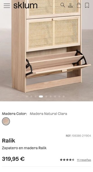 Sklum Zapatero en madera Ralik 115x83x28 cm
