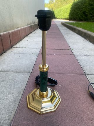 Juego 2 Lámparas Mesita Clásicas Oro y Verde