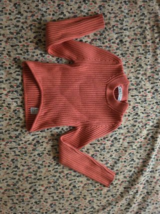 Jersey corto Zara Rosa Manga Larga Mujer