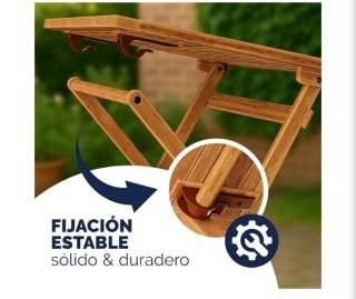 Mesa de madera como nueva para exterior, cuadrada