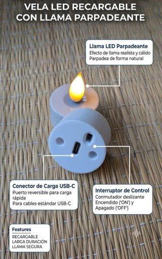 Casa Navideña con vela LED (Recargable)