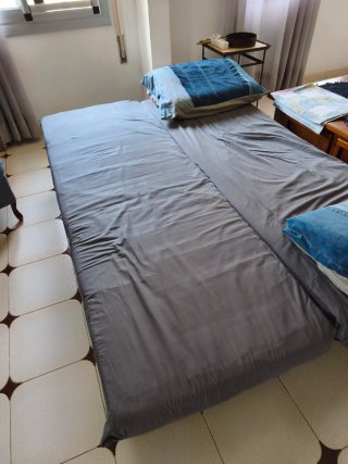 Sofá Cama Gris y Azul