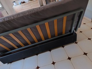Sofá Cama Gris y Azul
