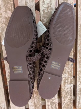 Manoletinas trenzadas marrones talla 39