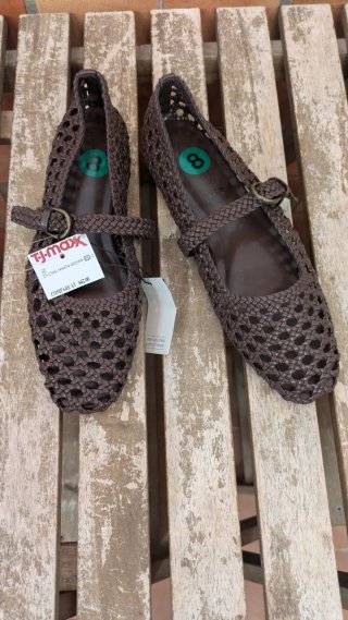 Manoletinas trenzadas marrones talla 39
