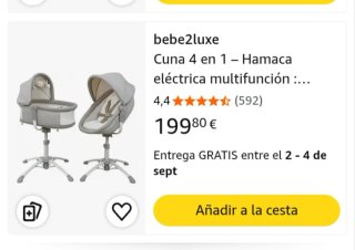Cuna de bebé 2 en 1 gris