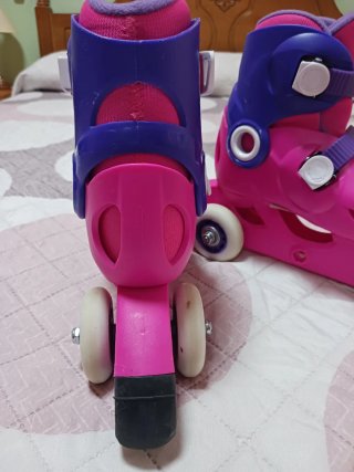 Patines Oxelo niña rosa y morado talla 26-28