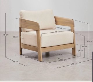 Sklum Sillón de jardín en madera de acacia Uleno