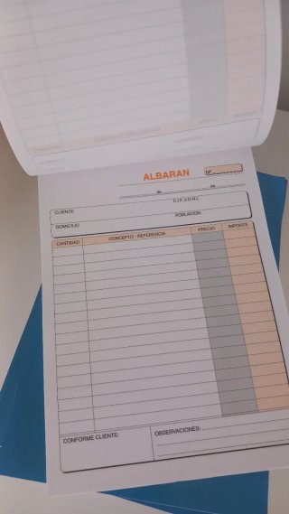 Lote 7 Talonarios Albarán sin copia