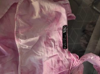 Top Zara Tie-Dye Rosa y Blanca