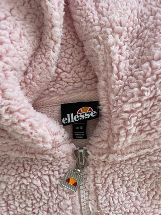 Sudadera Rosa Ellesse Borreguito Media Cremallera