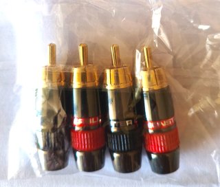 LOTE 4 CONECTORES RCA MONSTER 8 mm, GOLD