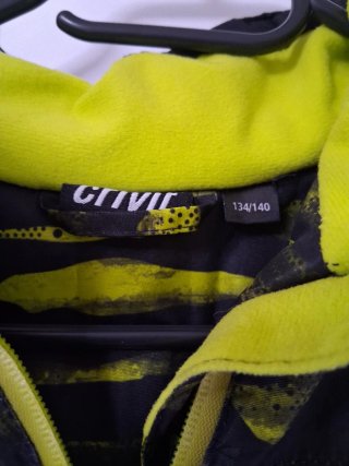 Chaqueta de nieve infantil negra y verde