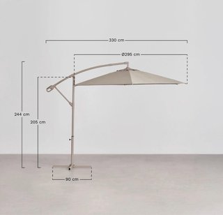 Sklum Parasol 295 cm en tela y acero Salina