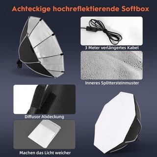Softbox octogonal 50 cm trípode LED NUEVO