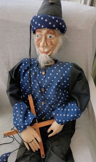 Marioneta de madera hecha a mano 90cm