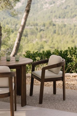 Sklum Silla de jardín con reposabrazos en madera