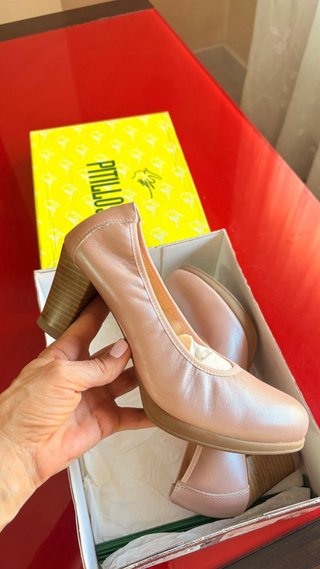 Zapatos Pitillos Piel Rosa Nude T39, como nuevos.