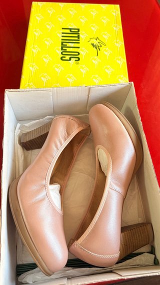 Zapatos Pitillos Piel Rosa Nude T39, como nuevos.
