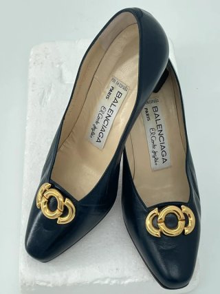 Zapatos Balenciaga Tacon Piel Hebilla Dorada