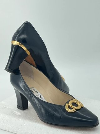 Zapatos Balenciaga Tacon Piel Hebilla Dorada
