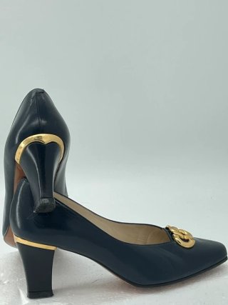 Zapatos Balenciaga Tacon Piel Hebilla Dorada
