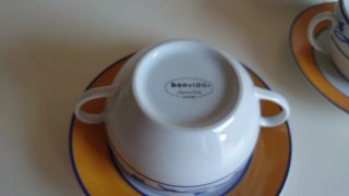 6 Tazas Consomé con Platillo Porcelana
