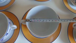 6 Tazas Consomé con Platillo Porcelana
